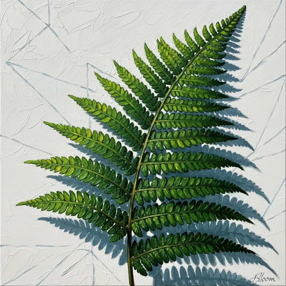 A single, digital fern leaf unfurls on a minimalist white screen, with subtle lines radiating from its core, representing personalized growth and the adaptive nature of AI support. The image conveys calm, organic development within a technological framework. The background is pristine and uncluttered, emphasizing clarity and focus.