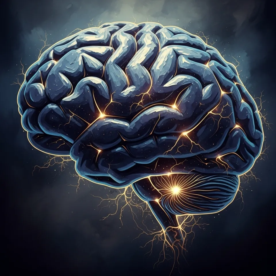 An intricate digital representation of a human brain, glowing with ethereal light. Neural pathways are depicted as interconnected circuits, with key nodes softly pulsing, symbolizing AI processing and personalized support. The overall impression is complex yet harmonious, representing the sophisticated technology behind neurodiversity solutions, with a sense of clarity and focused intelligence.